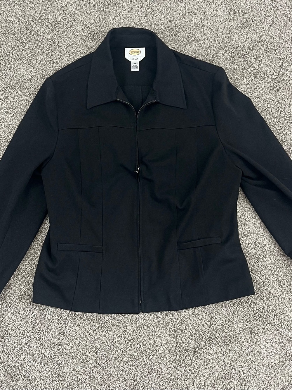 Talbots Classic Black Women's Zip-Front Jacket, size 14